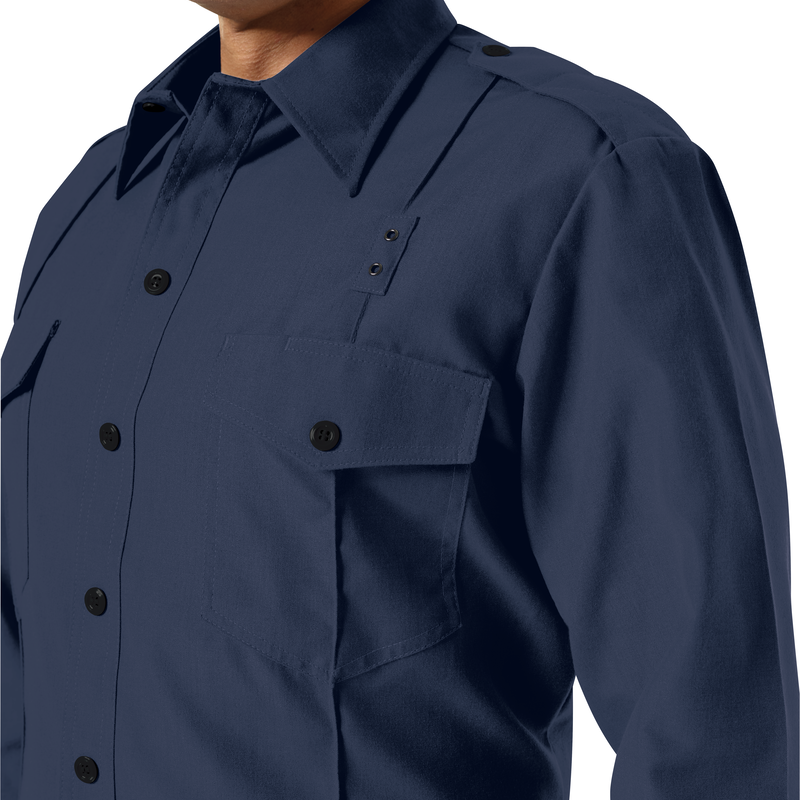 Men's Non-FR 100% Cotton Classic Long Sleeve Fire Chief Shirt image number 10